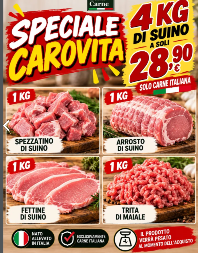 Speciale Carnovita - Box Suino Italiano 4 kg